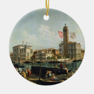 Ornement En Céramique Le canal grand et S. Geremia, Venise (huile sur le
