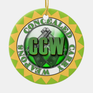 ORNEMENT EN CÉRAMIQUE LE CCW CACHÉ PORTENT NOËL D'ORNEMENT D'ARME À F