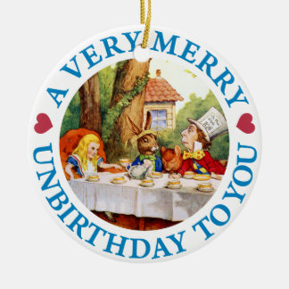 Ornement En Céramique Le chapelier fou souhaite à Alice un Unbirthday