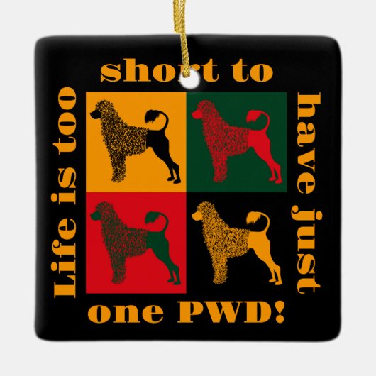 Ornement En Céramique Le chien d'eau portugais intelligent (Devant)