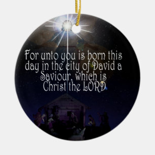 Ornement En Céramique Le CHRIST EST 2h11 NÉ de Luc d'ORNEMENT