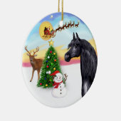 Ornement En Céramique Le décollage - Cheval de l'Arabie Noire (Droite)