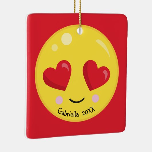 Ornement En Céramique Le grand coeur personnalisé observe l'ornement (Droite)