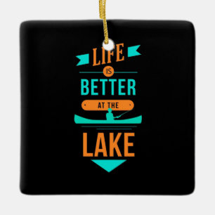 Ornement En Céramique Le Kayak La Vie Est Meilleure Au Lac