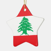 Ornement En Céramique Le Liban - drapeau libanais (Gauche)