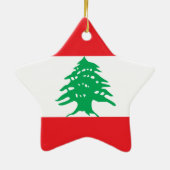 Ornement En Céramique Le Liban - drapeau libanais (Dos)