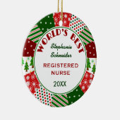 Ornement En Céramique Le MEILLEUR cadeau de Noël d'INFIRMIÈRE (Droite)