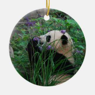Ornement En Céramique Le panda géant CUB de Bao Bao d'enfant de fleur