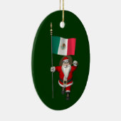 Ornement En Céramique Le Père Noël Avec L'Ensigne Du Mexique (Droite)