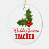 Ornement En Céramique Le plus grand enseignant du monde (Gauche)