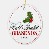 Ornement En Céramique Le plus grand petit-fils du monde (Gauche)