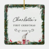 Ornement En Céramique Le premier lapin de Noël-photo-lapin (Dos)