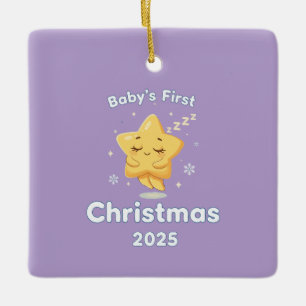 Ornement En Céramique Le Premier Noël de Bébé 2025 Jolie Étoile Endormie