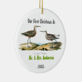 Ornement En Céramique Le premier Noël d'inséparables ornementent (Droite)