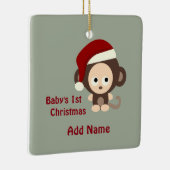Ornement En Céramique Le premier singe de Noël du mignon bébé (Droite)