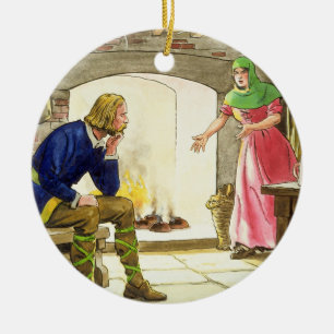 Ornement En Céramique Le Roi Alfred (849-99) brûlant les gâteaux, du