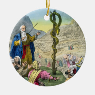 Ornement En Céramique Le serpent d'airain, d'une bible imprimée par