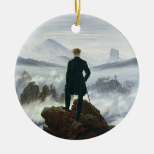 Ornement En Céramique Le vagabond au-dessus de la mer du brouillard,