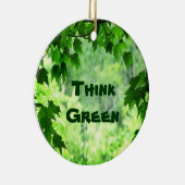 Ornement En Céramique Leafy Think Green (Droite)