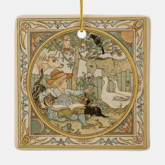 Ornement En Céramique Lecture amusante (Dos)