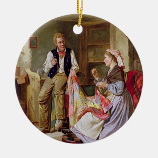 Ornement En Céramique L'édredon de patchwork (Devant)