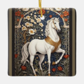 Ornement En Céramique L'Élégant William Morris Inspiré Cheval Blanc (Devant)