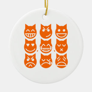 Ornement En Céramique Les 9 vies du chat Emoji