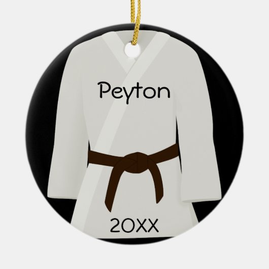 Ornement En Céramique Les arts martiaux brunissent l'ornement de (Devant)