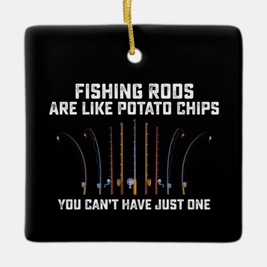 Ornement En Céramique Les bâtonnets de pêche sont comme des chips de pom (Devant)