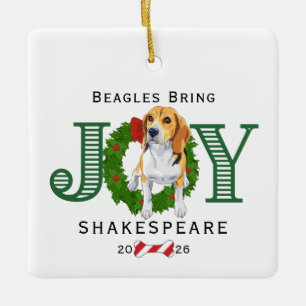 Ornement En Céramique Les Beagles Apportent de la Joie