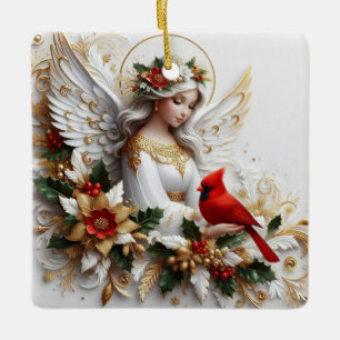 Ornement En Céramique Les cardinaux apparaissent quand les anges sont pr