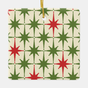 Ornement En Céramique Les débuts de Noël modernes du milieu du siècle