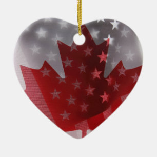 Ornement En Céramique Les États-Unis et le Canada drapent l'ornement ca