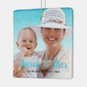 Ornement En Céramique Les étoiles de mer de plage chauffent la photo de (Gauche)