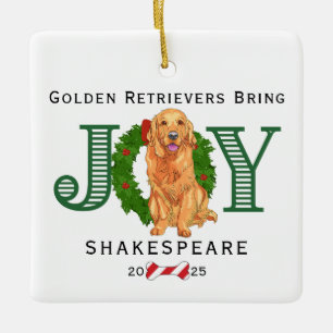 Ornement En Céramique Les Golden Retrievers apportent la joie