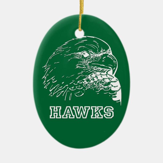 Ornement En Céramique Les Hawks de l'ovale vert (Devant)