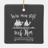 Ornement En Céramique Les Hommes Sages Lui Demandent Encore Noël (Dos)