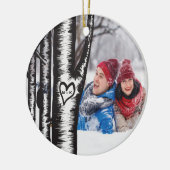 Ornement En Céramique Les initiales découpées sur l'arbre couple Noël de (Gauche)