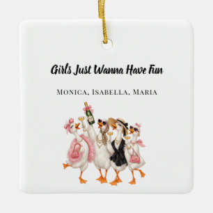 Ornement En Céramique Les meilleures amies Goose Girls veulent juste s'a