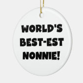 Ornement En Céramique Les meilleurs cadeaux Nonnie du monde de Black Tex (Gauche)