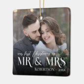 Ornement En Céramique Les nouveaux mariés Premier Noël en tant que Mr &  (Gauche)