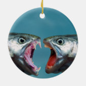 Ornement En Céramique Les poissons crient les uns sur les autres dans un (Dos)