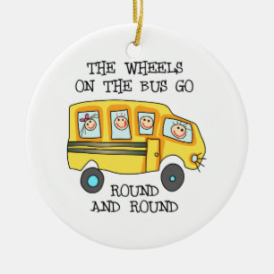 ORNEMENT EN CÉRAMIQUE LES ROUES SUR LE BUS