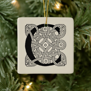 Ornement En Céramique Lettre C Vintage Monogramme de noeud celtique