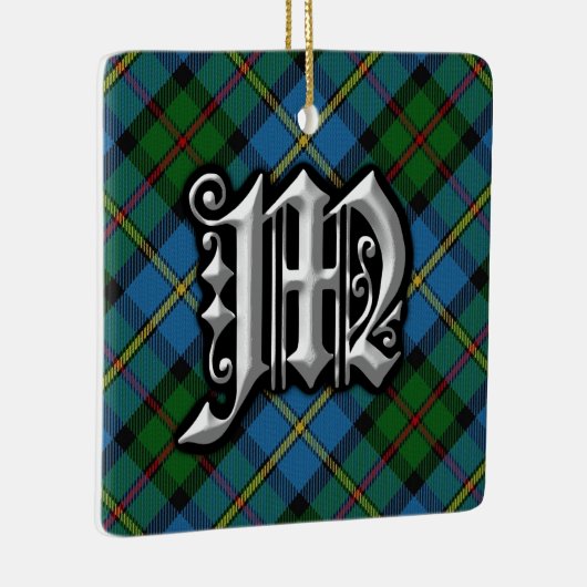 Ornement En Céramique Lettre Clan MacLeod M Monogram Tartan Ornament (Droite)