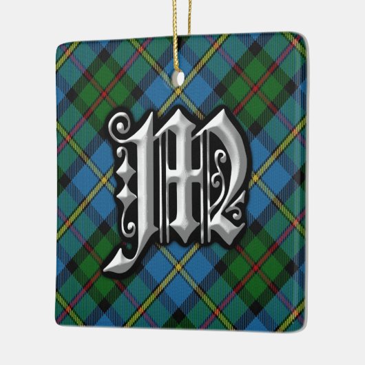 Ornement En Céramique Lettre Clan MacLeod M Monogram Tartan Ornament (Gauche)