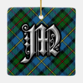 Ornement En Céramique Lettre Clan MacLeod M Monogram Tartan Ornament (Dos)