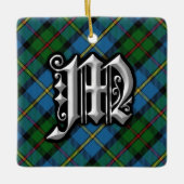 Ornement En Céramique Lettre Clan MacLeod M Monogram Tartan Ornament (Devant)