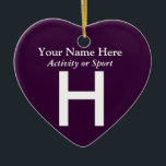 Ornement En Céramique Lettre de Varsité du collège ou du secondaire Keep<br><div class="desc">Cliquez sur "personnaliser" pour personnaliser ce cadeau avec votre arrière - plan et vos jeux de couleurs.</div>