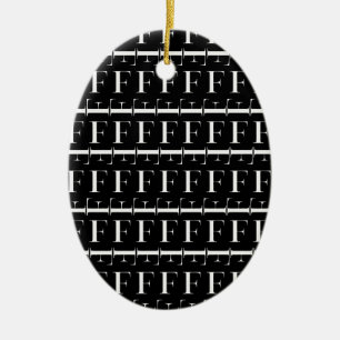 ORNEMENT EN CÉRAMIQUE LETTRE INITIALE MONÂTRE F